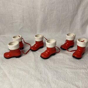 Set Of 3 Kurt Adler Santa Boots Christmas Ornaments Please See Pictures